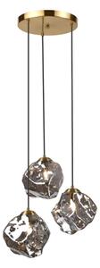 Полилей на кабел CRISTAL 3xE14/15W/230V месинг/димно черен
