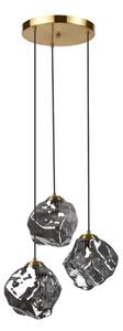 Полилей на кабел CRISTAL 3xE14/15W/230V месинг/димно черен