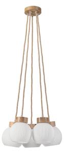 Полилей на кабел LOOMIS 5xE27/15W/230V 83 cm бежов/дъб