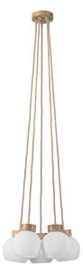 Полилей с кабел LOOMIS 5xE27/15W/230V 130 cm бежов/дъб