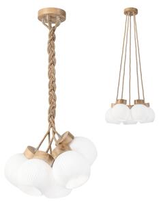 Полилей на кабел LOOMIS 5xE27/15W/230V 83 cm бежов/дъб