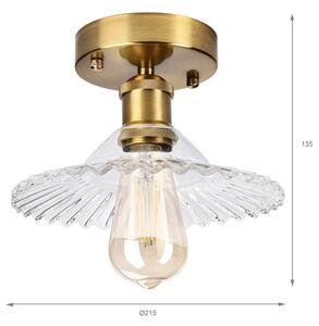 Полилей за повърхностен монтаж TRISH 1xE27/15W/230V, златист/прозрачен