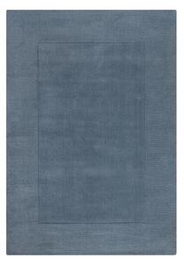 Тъмносин ръчно изработен вълнен килим 120x170 cm Textured Wool Border – Flair Rugs