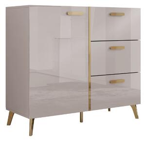 Скрин Comfivo Teslomo 108, Кашмир, Златно, Кашмир гланц, 92x100x38cm