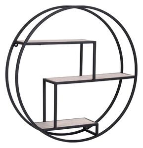 Черен/естествен на няколко нива стенен рафт от масивна Пауловния 62 cm Rotterdam – House Nordic