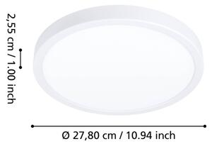 Eglo 901377 - LED RGBW димируем таванен плафон с опушено стъкло FUEVA-Z LED/14,3W/230V 27,8cm IP44 бял