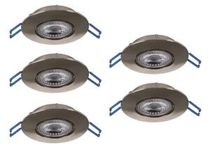 Eglo 300194 - Комплект от 5 вградени LED осветителни тела GEDREZ LED/4,9W/230V, Ø 9 см, хром