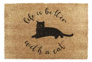 Изтривалка от кокосови влакна 40x60 cm Life Is Better With a Cat – Artsy Doormats