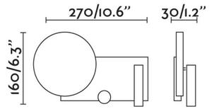 FARO 20066 - LED Димируема малка лампа за стена KLEE LED/10W/230V + LED/3W ляв