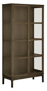 Тъмнокафява витрина от декор от дъб 90x180x40 cm Zamora – House Nordic