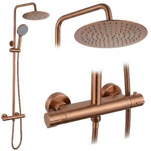 Душ комплект без чучур с термостат Rea Lungo Copper Brush