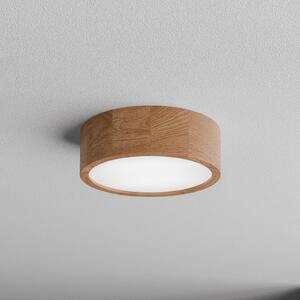 TEMAR LIGHTING Таванска лампа Cleo DR275, IP20, сензор, Ø 28 cm, дъб, Дърво, Дневна/трапезария, Дървесина