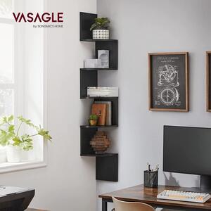 Ъглов рафт Vasagle, 5 рафта, LBC20BK, Черен