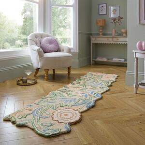 Кръстосан килим Bryony Shaped Floral Green 60x230 cm, Flair Rugs