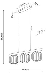 Полилей на кабел SALVIA 3xE14/10W/230V кафяв/опушено кафяв