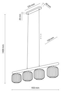 Полилей на кабел SALVIA 4xE14/10W/230V кафяв/димчато кафяв