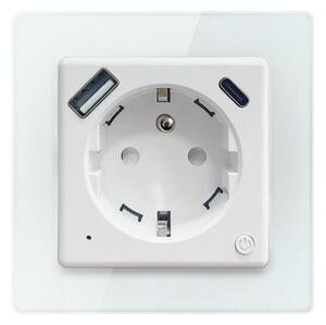 Immax NEO 07544L - Умен контакт E 16A/230V + 1xUSB-A+1xUSB-C PD 20W Wi-Fi