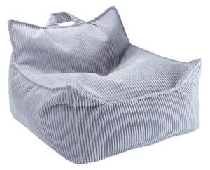 Син детски пуф от рипсено кадифе Chair – Wigiwama
