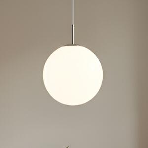 Lindby Висяща лампа Marike, Ø 30 cm, бяла, стъкло, глобус, E27, Затъмняване, Бял, Дневна/трапезария, Стъкло, Модерен, Глобус