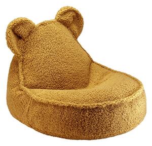 Кафяв детски пуф от букле Bear – Wigiwama