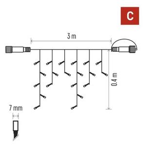 LED Външна гирлянда 50xLED/3x0,4m IP44 студено бяло