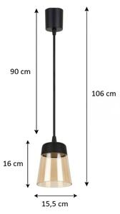 Brilagi - LED полилей на кабел R GLASS 1xE27/60W/230V Ø 15,5 см черно/опушено бежово