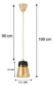 Brilagi - LED полилей R GLASS 1xE27/60W/230V Ø 15,5 см бежов/димно бежов/черен