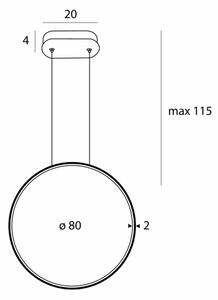 MAXLIGHT P0654 - LED полилей за баня на кабел VISUAL VER LED/28W/230V IP44 бял