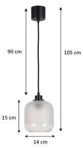 Brilagi - LED полилей на кабел RETRO GLASS 1xE27/60W/230V Ø 14 см черен/бял