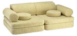 Зелен детски диван от прежда с примки от букле 132 cm Settee – Wigiwama