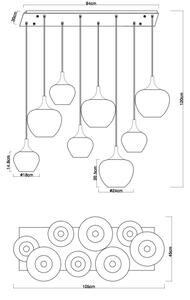 Globo 15548-8HG - Полилей на кабел MAXY 8xE27/40W/230V меден