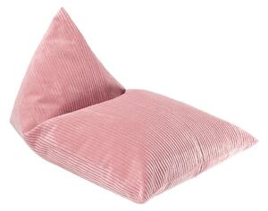 Розов детски пуф от рипсено кадифе Big Lounger – Wigiwama