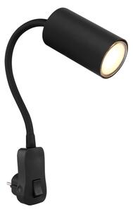 Globo 57911DPB - Стенно точково осветително тяло с щепсел ROBBY 1xGU10/35W/230V черно