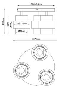 Globo 16090-3D - Таванен плафон DAREN 3xE27/40W/230V