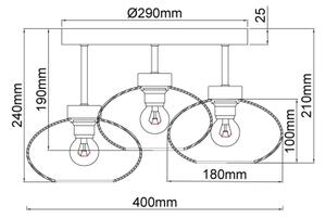Globo 15572-3D - Плафонен полилей SHAUN 3xE27ILLU/40W/230V черен