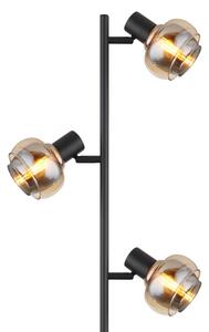 Globo 54309SB - Подова лампа TOKKI 3xE14/40W/230V черна