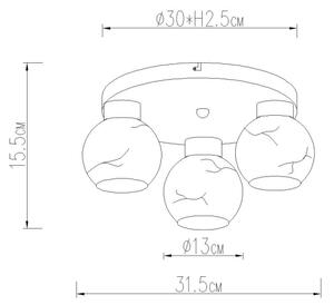 Globo 15999M-3D - Плафон RAGUSA 3xE27/60W/230V Ø 31,5 см