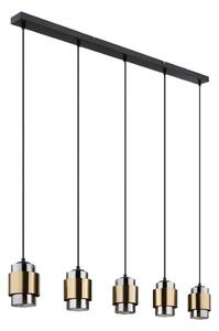 Globo 15560-5H - Полилей на кабел MILLEY 5xE27/40W/230V черен/месинг