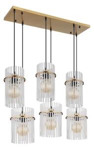 Globo 15698-6HM - Подвесен полилей GORLEY на кабелно окачване, 6xE27/60W/230V, златист