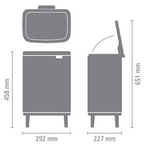 Кош за боклук Brabantia Bo Small Hi 1006650, 12 л, Плавно и безшумно отваряне, Инокс