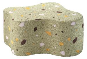 Зелен детски пуф от букле и шенил Terrazzo Cloud – Wigiwama