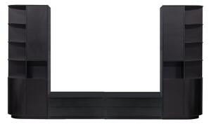 Черен TV комплект от масивен бор 356x210 cm Finca – WOOOD