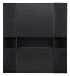 Черна модулна библиотека от масивен бор 190x210 cm Finca – WOOOD