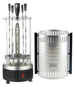 Вертикално барбекю Zilan ZLN5565, 900W, 5 шиша, Керамичен нагревател, Инокс/Черен