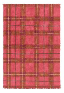 Ръчно изработен червен памучен килим подходящ за пране 90x120 cm Tartan Vintage Red – Lorena Canals