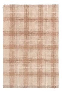 Ръчно изработен светлорозов памучен килим подходящ за пране 90x120 cm Tartan Rose – Lorena Canals