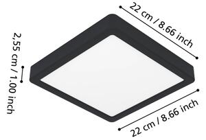 Eglo 901374-LED RGBW Димируемо таванно осветително тяло за баня FUEVA-Z LED/10,5W/230V 22x22cm IP44 черно