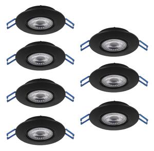 Eglo 300191 - Комплект от 7x LED вградени осветителни тела GEDREZ LED/4,9W/230V Ø 9 см, черно