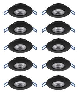 Eglo 300192 - Комплект от 10 броя LED вградени осветителни тела GEDREZ LED/4,9W/230V, Ø 9 см, черни