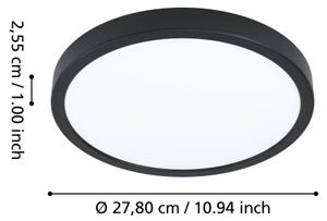 Eglo 901373 -LED RGBW С възможност за димиране, таванно осветително тяло с опушено стъкло FUEVA-Z LED/14,3W/230V 27,8cm IP44 черно